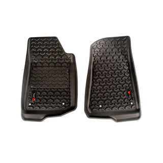 Rugged Ridge Front Floor Liner: Fits Most Jeep Wrangler / Gladiator Models (2007-2026) - Black