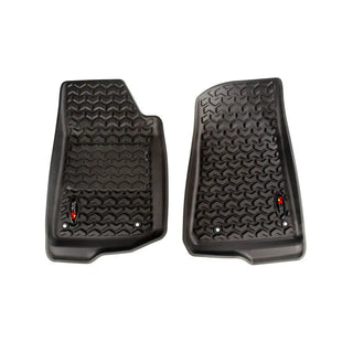 Rugged Ridge Front Floor Liner: Fits Most Jeep Wrangler / Gladiator Models (2007-2026) - Black
