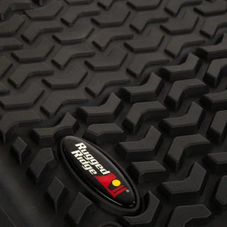 Rugged Ridge Front Floor Liner: Fits Most Jeep Wrangler / Gladiator Models (2007-2026) - Black