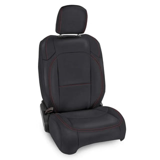 PRP Seats Front Seat Covers (PAIR): Jeep Wrangler / Gladiator (18-26) - Black w/ Red Stitching