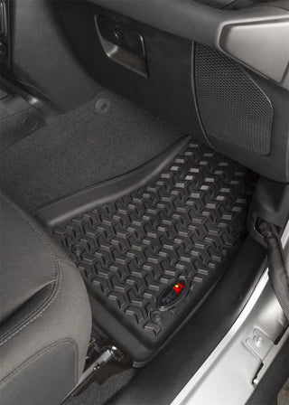 Rugged Ridge Front Floor Liner: Fits Most Jeep Wrangler / Gladiator Models (2007-2026) - Black