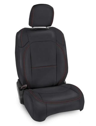 PRP Seats Front Seat Covers (PAIR): Jeep Wrangler / Gladiator (18-26) - Black w/ Red Stitching