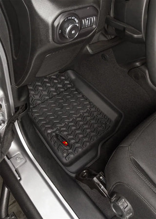 Rugged Ridge Front Floor Liner: Fits Most Jeep Wrangler / Gladiator Models (2007-2026) - Black