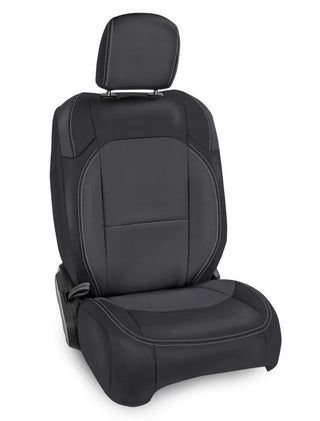 PRP Seats Front Seat Covers (PAIR): Jeep Gladiator / Wrangler (18-26) w/ Manual Adjust - Black/Grey