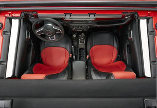 PRP Seats Front Seat Covers (PAIR): Jeep Wrangler JL / Gladiator JT 2018-2026 - Black/Red