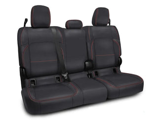 PRP Seats Rear Bench Cover (REAR): Jeep Gladiator / Wrangler (18-26) w/ Cloth - Black/Red Stitch