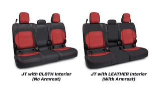 PRP Seats Rear Bench Cover (INTERIOR): Fits Jeep Wrangler / Gladiator (18-26) - Black/Red