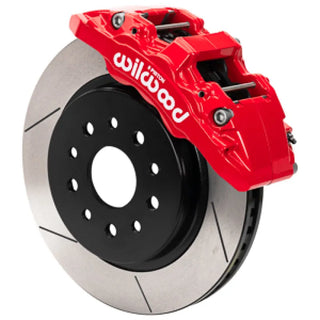 Wilwood AERO6-DM Front Brake Kit Slotted Rotors Red Calipers (FRONT): Jeep Wrangler JL 2018-2024 / Gladiator JT 2020-2024