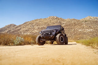 DV8 Offroad FS-25 Stubby Front Bumper w/ Plated Bull Bar: Jeep Wrangler / Gladiator (2018-2026)