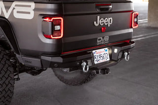 DV8 Offroad MTO Series Rear Bumper: Jeep Wrangler / Gladiator (18-26) - Black Powder Coat