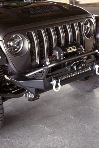 DV8 Offroad FS-1 Series Stubby Front Bumper: Jeep Gladiator / Wrangler (18-26) - Black Powder Coat