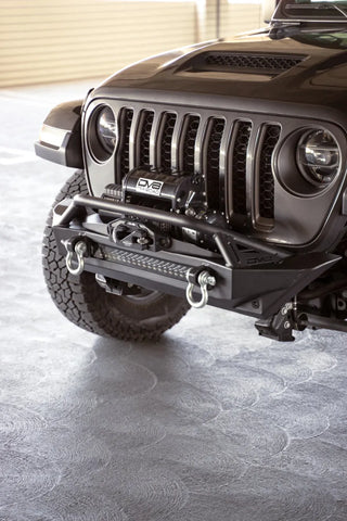 DV8 Offroad FS-1 Series Stubby Front Bumper: Jeep Gladiator / Wrangler (18-26) - Black Powder Coat