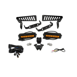 Diode Dynamics SS6 Cowl LED Bracket Kit - Amber Driving: Fits Jeep Wrangler / Gladiator (07-26)