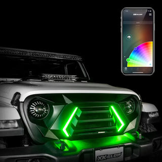 XKGLOW XKCHROME LED Grill Kit (Dual Mode): Jeep Wrangler / Gladiator (2018-2026)