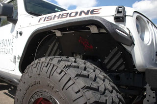 Fishbone Offroad Steel Front Fender Flares (FRONT): Jeep Wrangler / Gladiator (18-26) - Black