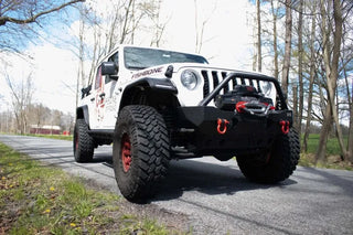 Fishbone Offroad Steel Front Fender Flares (FRONT): Jeep Wrangler / Gladiator (18-26) - Black