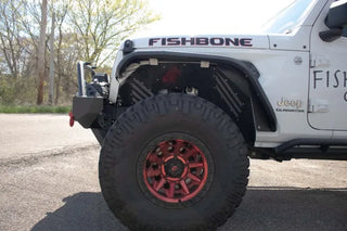 Fishbone Offroad Steel Front Fender Flares (FRONT): Jeep Wrangler / Gladiator (18-26) - Black