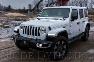Diode Dynamics Hood Bracket Kit w/ 50" Stage Series Light Bar: Jeep Wrangler / Gladiator (07-26)