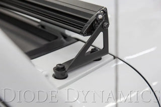 Diode Dynamics Hood Bracket Kit w/ 50" Stage Series Light Bar: Jeep Wrangler / Gladiator (07-26)