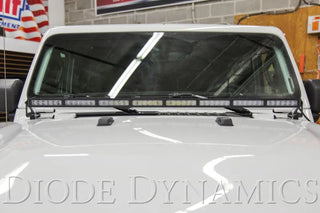 Diode Dynamics Hood Bracket Kit w/ 50" Stage Series Light Bar: Jeep Wrangler / Gladiator (07-26)