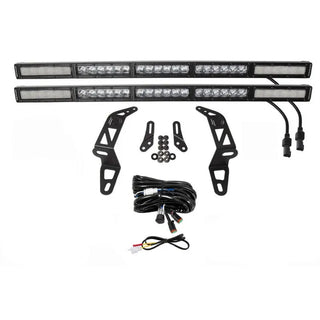 Diode Dynamics SS30 Bumper Bracket Kit w/ Dual Light Bars (FRONT): Jeep Wrangler / Gladiator (07-26)