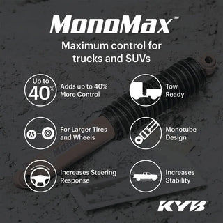 KYB MonoMax Gas Shock (REAR): Fits Most Jeep Wrangler / Gladiator Models (2018-2026)