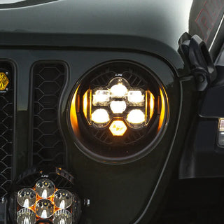 Baja Designs LP6 LED Headlight Kit (w/Halogen) - Amber: Jeep Wrangler JL / Gladiator JT (2018-2026)