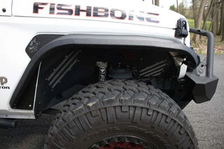 Fishbone Offroad Aluminum Front Fender Flares (FRONT): Jeep Wrangler / Gladiator (18-26) - Black