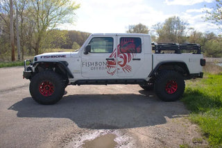 Fishbone Offroad Aluminum Front Fender Flares (FRONT): Jeep Wrangler / Gladiator (18-26) - Black