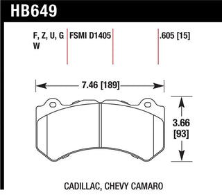 Hawk HPS Front Brake Pads: Dodge Durango / Jeep Grand Cherokee 6.4L 392 & 6.2L Hellcat / Trackhawk 2012 - 2024