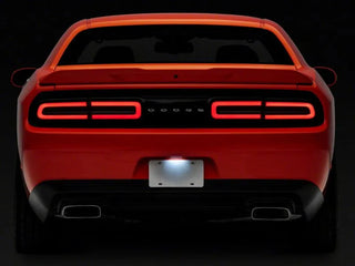 Raxiom Axial Series LED License Plate Lamps: Fits Most Dodge Challenger Models (2015-2023)