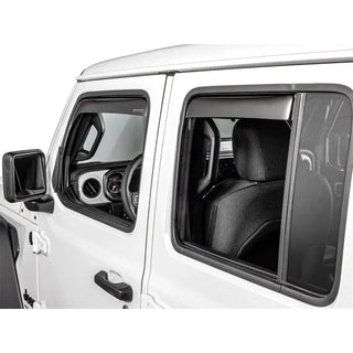 WeatherTech Side Window Deflectors (F&R): Jeep Wrangler / Gladiator (18-26) - Dark Smoke