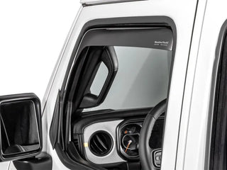 WeatherTech Side Window Deflectors (F&R): Jeep Wrangler / Gladiator (18-26) - Dark Smoke
