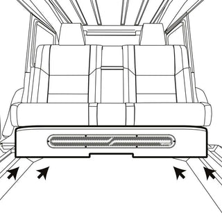 DS18 Underseat Subwoofer Box w/ 4x8in Subs & LED Lights: Jeep Wrangler / Gladiator (18-26) - Black