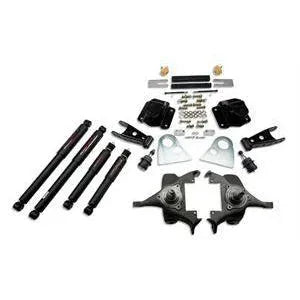 Belltech Lowering Kit 2" F 4" R drop With ND Shocks: Dodge Ram V8 (Extended Cab Auto Trans) 1994 - 1999