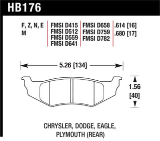 Hawk HP Plus Rear Brake Pads: Dodge Neon SRT4 2003 - 2005