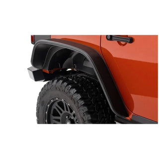 Bushwacker Flat Style Fender Flares 2pc (REAR): Fits Jeep Wrangler Unlimited (07-18) - Black