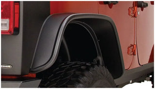 Bushwacker Flat Style Fender Flares 2pc (REAR): Fits Jeep Wrangler Unlimited (07-18) - Black