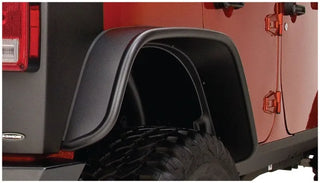 Bushwacker Flat Style Fender Flares 2pc (REAR): Fits Jeep Wrangler Unlimited (07-18) - Black