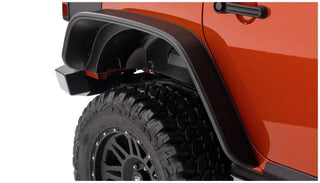 Bushwacker Flat Style Fender Flares 2pc (REAR): Fits Jeep Wrangler Unlimited (07-18) - Black