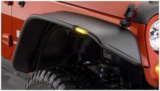 Bushwacker Flat Style Fender Flares 2pc (FRONT): Jeep Wrangler / Wrangler JK (2007-2018) - Black