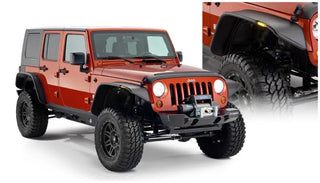 Bushwacker Flat Style Fender Flares 4pc (REAR): Jeep Wrangler Unlimited / JK (2007-2018) - Black