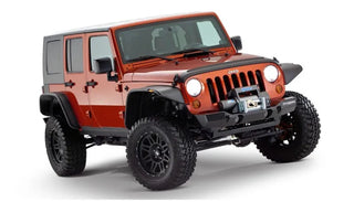 Bushwacker Flat Style Fender Flares 4pc (REAR): Jeep Wrangler Unlimited / JK (2007-2018) - Black