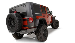 Bushwacker Flat Style Fender Flares 4pc (REAR): Jeep Wrangler Unlimited / JK (2007-2018) - Black