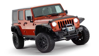 Bushwacker Flat Style Fender Flares 4pc (REAR): Jeep Wrangler Unlimited / JK (2007-2018) - Black