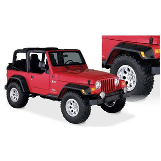 Bushwacker Pocket Style Fender Flares 4pc: Fits Most Jeep Wrangler Models (1997-2006) - Black
