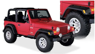 Bushwacker Pocket Style Fender Flares 4pc: Fits Most Jeep Wrangler Models (1997-2006) - Black