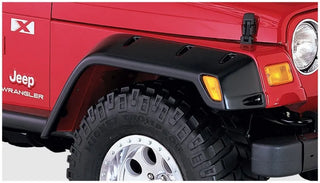 Bushwacker Pocket Style Fender Flares 4pc: Fits Most Jeep Wrangler Models (1997-2006) - Black