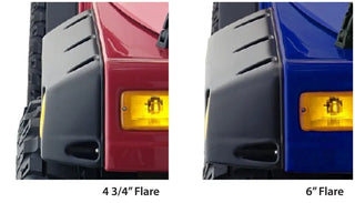 Bushwacker Pocket Style Fender Flares 4pc: Fits Most Jeep Wrangler Models (1997-2006) - Black