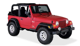 Bushwacker Pocket Style Fender Flares 4pc: Fits Most Jeep Wrangler Models (1997-2006) - Black